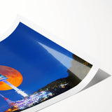 Extra large wall art featuring line art flowers in monochrome, rolled print format, ideal for large living room decor.