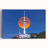 Black and white large art print of an Asian landscape on stretched canvas, ideal for kitchen wall art.