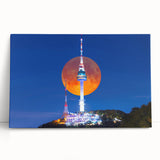 Black and white stretched canvas of a serene Korean landscape, ideal for kitchen wall art or bedroom ambiance.