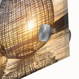 Large abstract wall art in mid-century modernist style, featuring a Laos scenery on acrylic glass.