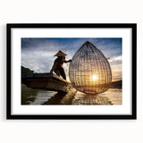 Extra large framed abstract art print depicting a colorful, textured scenery of Laos, ideal for living room decor.