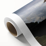 Art deco poster of a serene Laos landscape in soft pastel shades on rolled canvas, suitable for nursery wall art.