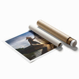 Extra large rolled print featuring a tranquil Laos scenery with lush florals and pastel shades.