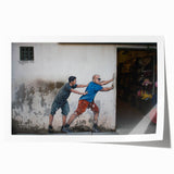 Extra large rolled print of a Malaysian landscape with vibrant green and blue hues, ideal for art wall dining room.