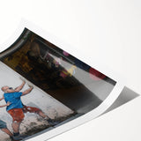 Extra large wall art featuring line art flowers in muted tones on a rolled canvas, suitable for large living room decor.