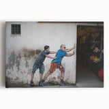 Black and white photograph of a Malaysian landscape on stretched canvas, suitable for kitchen wall art.