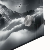 Large abstract wall art depicting a scenic Nepalese landscape in muted earth tones on acrylic glass.