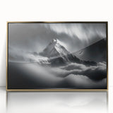 Acrylic print of a serene Nepalese landscape in soft gold and green tones, framed, suitable for modern art wall decor.