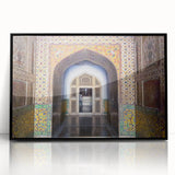 Large abstract wall art depicting a vibrant Pakistani landscape in acrylic, framed in black, ideal for modern art wall decor.
