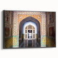 Black and white landscape art painting of a scenic Pakistani view on a framed canvas, ideal for bedroom wall decor.