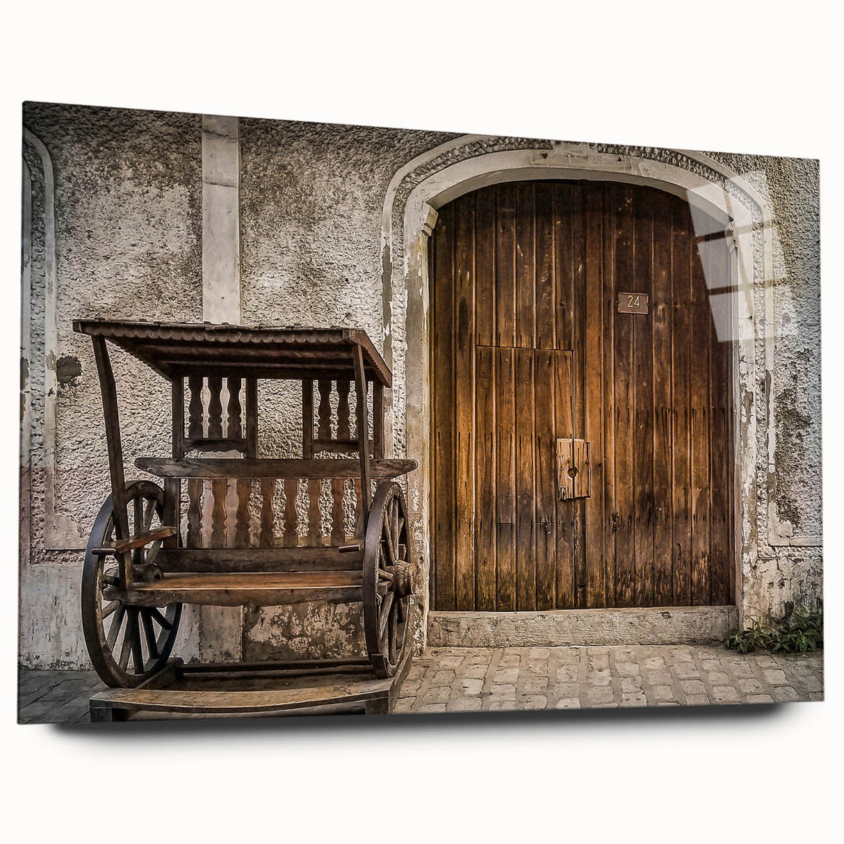 Large abstract wall art of a Philippine landscape in muted earth tones on acrylic glass.