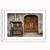 Abstract art print of a Philippine landscape in muted earth tones on a white-framed canvas, suitable for dining room decor.