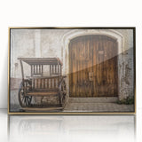 Large art print of a Philippine landscape in gold and green tones on a framed acrylic.