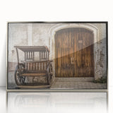 Framed acrylic print of a mid-century modernist Philippine landscape in muted earth tones, ideal for nursery wall art.