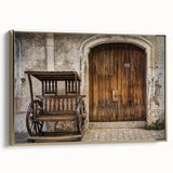 Framed canvas featuring a vintage-style landscape painting of a Philippine scenery in gold and black tones.