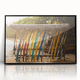 Large abstract wall art depicting a colorful Sri Lankan landscape on a framed acrylic, ideal for modern art wall decor.
