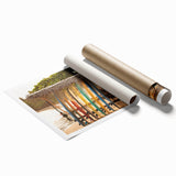 Extra large rolled print of a Sri Lankan landscape with lush greenery and floral elements.