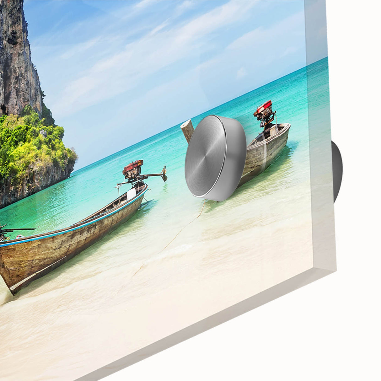Large abstract wall art depicting a vibrant Thai landscape on acrylic glass, ideal for dining room decor.