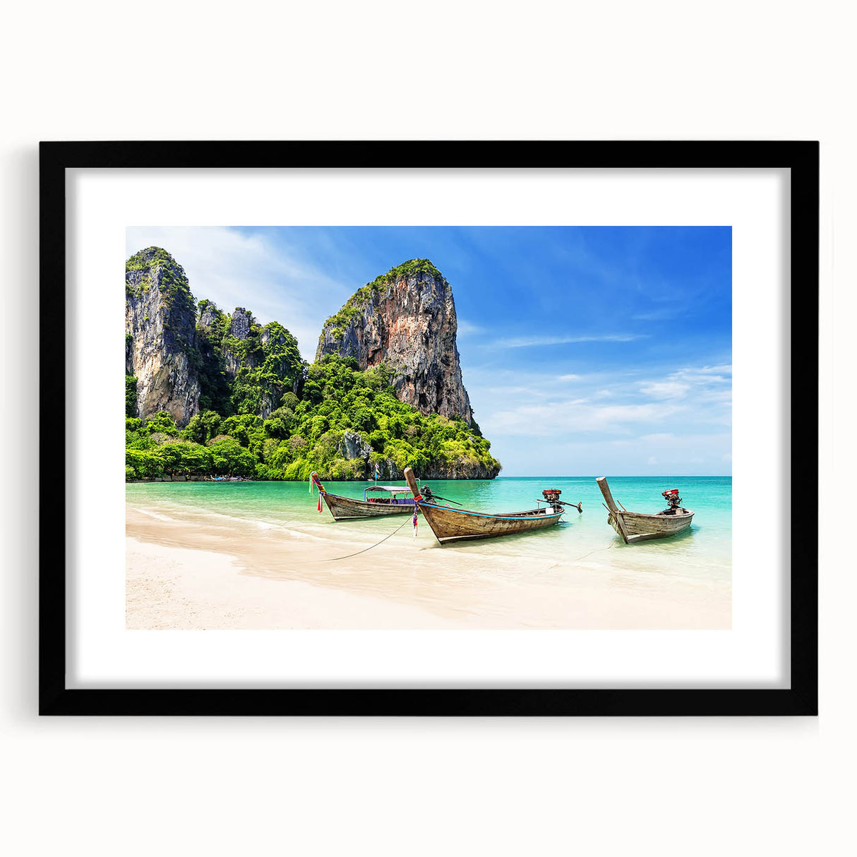 Abstract art print of a colorful, textured scenery in Thailand on extra large canvas, ideal for living room decor.