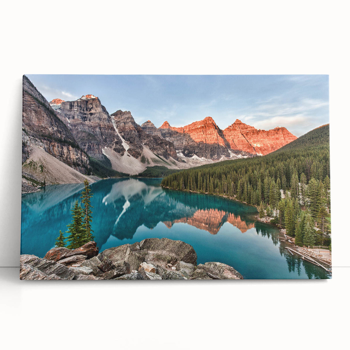 Black and white wall art of Alberta, Canada scenery on stretched canvas, ideal for kitchen or bedroom decor.