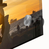 Large abstract wall art of British Columbia scenery on acrylic glass, in muted earth tones, ideal for dining room ambiance.