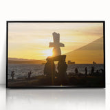 Large abstract wall art featuring a British Columbia scenery in muted earth tones on a framed acrylic.