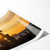 Extra large wall art featuring line art flowers in soft pastel shades on a rolled canvas, ideal for large living room decor.