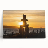 Black and white photograph of British Columbia scenery on stretched canvas, ideal for kitchen wall art.