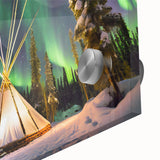 Mid-century modernist large abstract art print of a Canadian Northwest Territories scenery on acrylic glass.