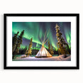 Extra large textured abstract art print of colorful Northwest Territories scenery on a black framed canvas.