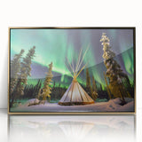 Framed acrylic print of a serene Northwest Territories landscape in muted earth tones, ideal for modern art wall decor.