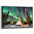 Black and white landscape art of Northwest Territories on framed canvas, suitable for bedroom decor.