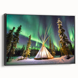 Black and white landscape art of Northwest Territories on framed canvas, suitable for bedroom decor.