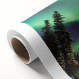 Art Deco poster of Northwest Territories scenery in muted earth tones on rolled canvas, ideal for nursery wall art.