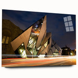 Large abstract depiction of Ontario scenery on acrylic glass, with a soft color palette.