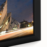 Black framed canvas of a textured Ontario scenery in vibrant colors, ideal for living room decor.