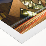 Art deco poster of Ontario scenery on rolled canvas featuring muted earth tones, ideal for dining room wall art.