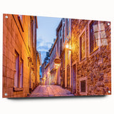 Acrylic print of Quebec scenery in muted green and blue tones, suitable for dining room or bedroom decor.