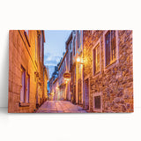 Black and white photo of Quebec scenery on large stretched canvas, ideal for kitchen wall art or bedroom ambiance.