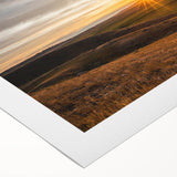 Art deco poster of Saskatchewan scenery in muted earth tones on rolled canvas, suitable for dining room decor.