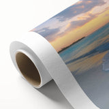 Art Deco style poster of a Caribbean scenery on rolled canvas, suitable for nursery wall art or dining room decor.