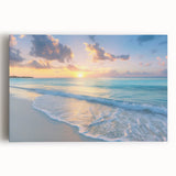 A black and white photo of the Caribbean coastline on stretched canvas, suitable for kitchen or bedroom wall art.