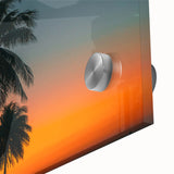 Large abstract wall art featuring vibrant Caribbean scenery on acrylic glass, suitable for dining room ambiance.