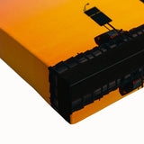 Large art of a Caribbean landscape in black and white on stretched canvas, ideal for bedroom wall decor.