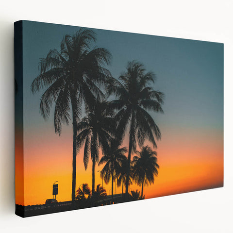 Caribbean Cuba scenic view on large stretched canvas, featuring lush greenery and ocean, ideal for kitchen wall art.