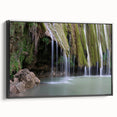 Black and white framed canvas of a Caribbean landscape, ideal for bedroom wall decor.