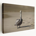 Large canvas print of a serene Puerto Rican beach scene with soft blue and sandy hues, ideal for kitchen wall art.