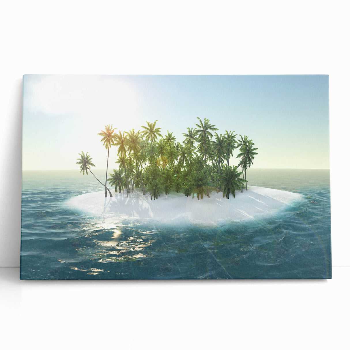 Black and white stretched canvas of the Caribbean Virgin Islands, ideal for kitchen wall art.