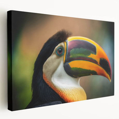 Side view of a large stretched canvas featuring a vibrant Central America Belize scenery, ideal for kitchen wall art.