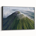 Black and white framed canvas of a Costa Rican landscape, ideal for bedroom wall decor.